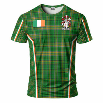 Barran Irish Clan Coat of Arm Tartan T-Shirt Flag Style