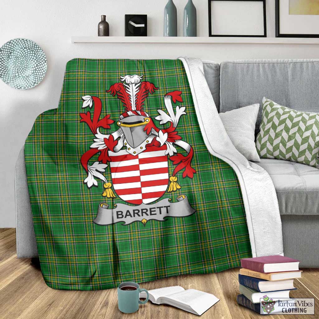Barrett Irish Clan Tartan Blanket with Coat of Arms - Tartan Vibes Clothing