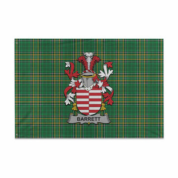 Barrett Irish Clan Tartan House Flag with Coat of Arms