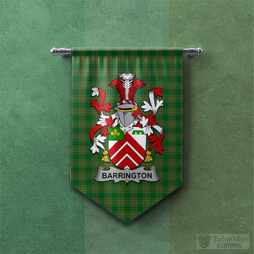Tartan Vibes Clothing Barrington Irish Clan Tartan Gonfalon, Tartan Banner with Coat of Arms