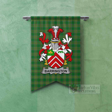 Tartan Vibes Clothing Barrington Irish Clan Tartan Gonfalon, Tartan Banner with Coat of Arms