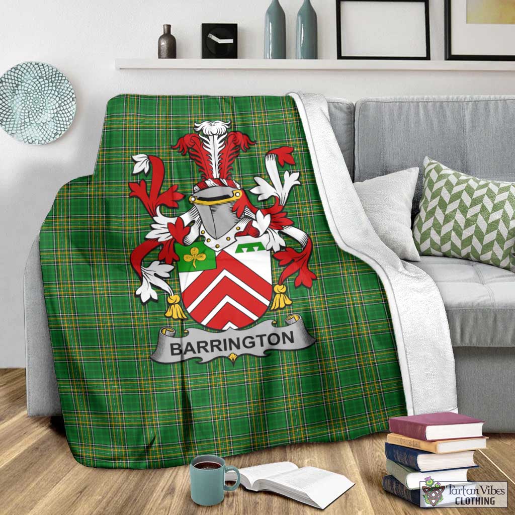 Barrington Irish Clan Tartan Blanket with Coat of Arms - Tartan Vibes Clothing