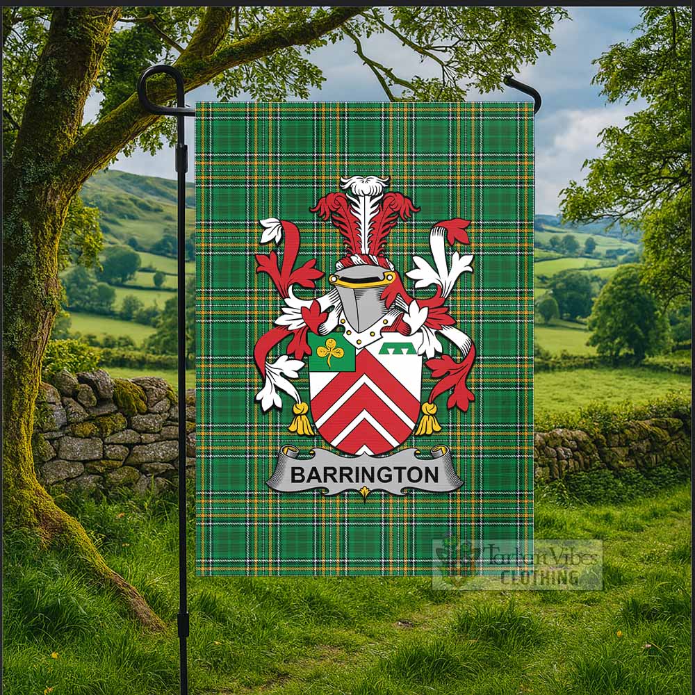 Barrington Irish Clan Tartan Flag with Coat of Arms