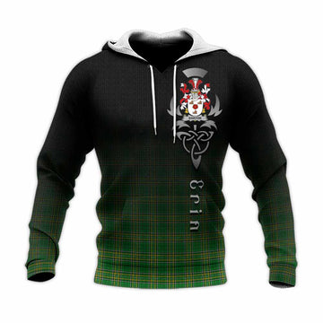 Barton Irish Clan Knitted Hoodie with Coat of Arms Erin Go Bragh Celtic Inspired