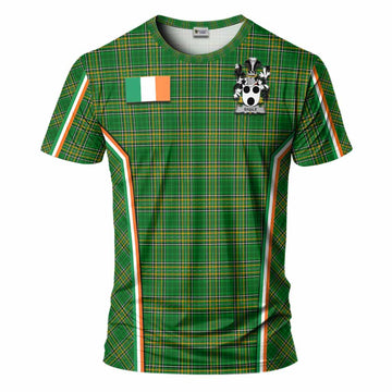 Basile Irish Clan Coat of Arm Tartan T-Shirt Flag Style