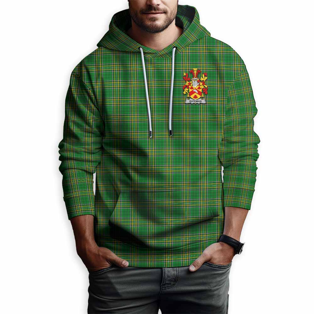 Bateman Irish Clan Tartan Hoodie with Coat of Arms Zip Hoodie - Tartan Vibes Clothing