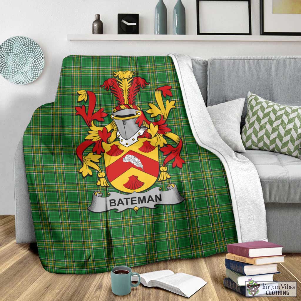 Bateman Irish Clan Tartan Blanket with Coat of Arms - Tartan Vibes Clothing