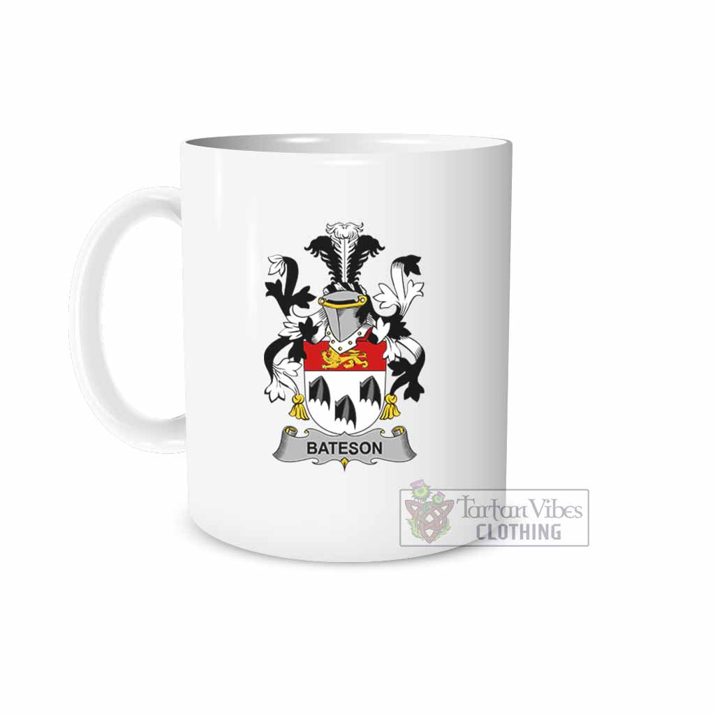Bateson Irish Clan Coat of Arms Ceramic Mug White - 2D-tartanvibesclothing