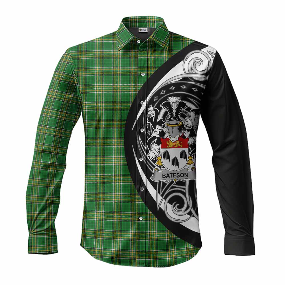 Bateson Irish Clan Long Sleeve Button Shirt Celtic Circle Style Men's Shirt S - Tartan Vibes Clothing