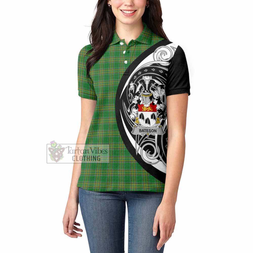 Bateson Irish Clan Women's Polo Shirt Celtic Circle Style - Tartan Vibes Clothing