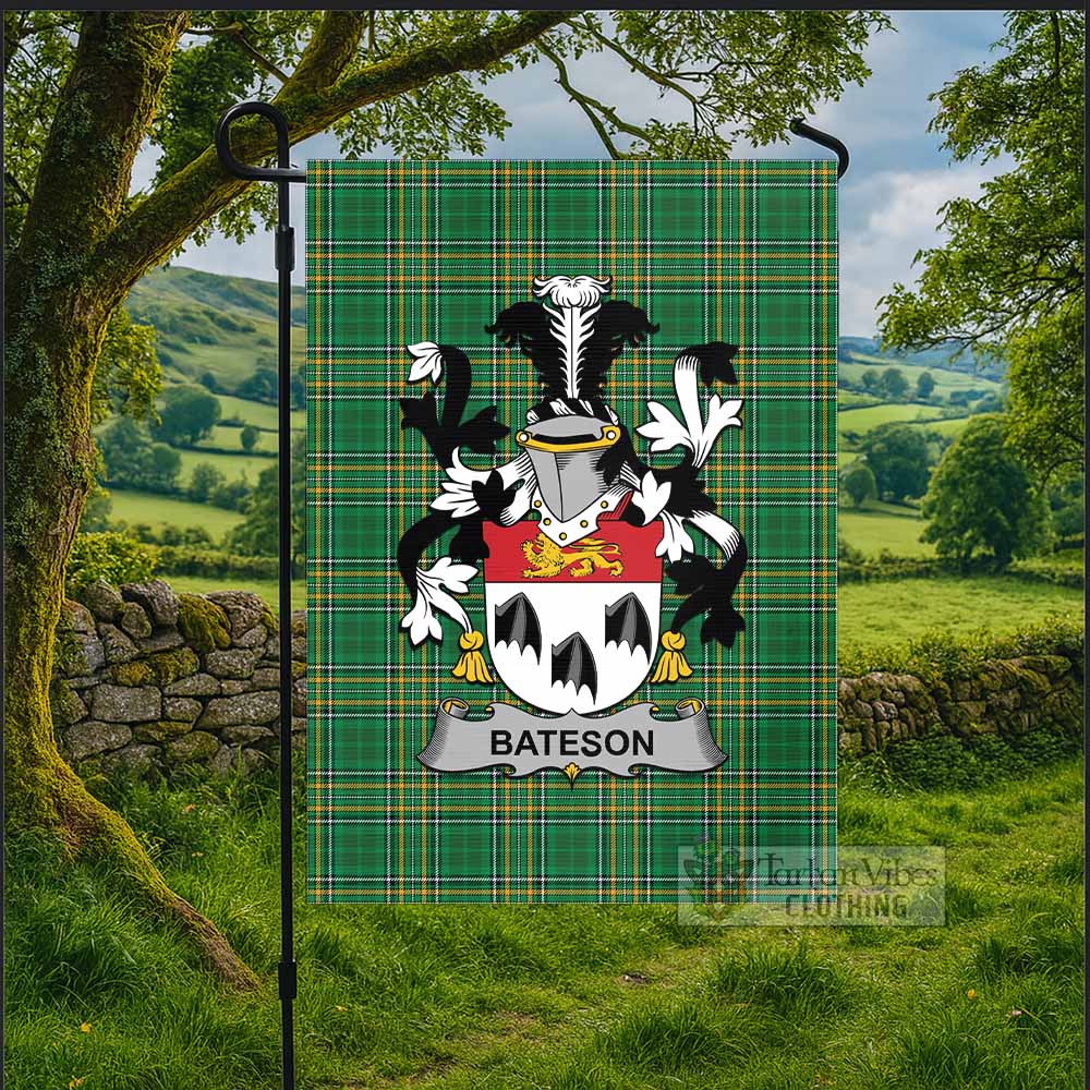Bateson Irish Clan Tartan Flag with Coat of Arms