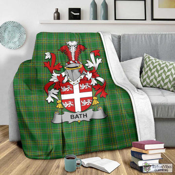 Tartan Vibes Clothing Bath Irish Clan Tartan Blanket with Coat of Arms