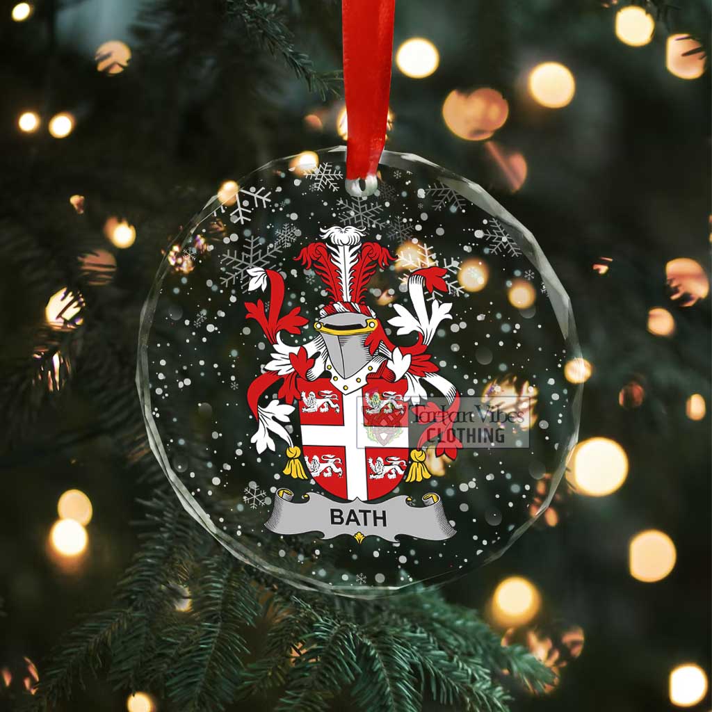 Bath Irish Clan Christmas Glass Ornament with Coat of Arms - 2D-tartanvibesclothing