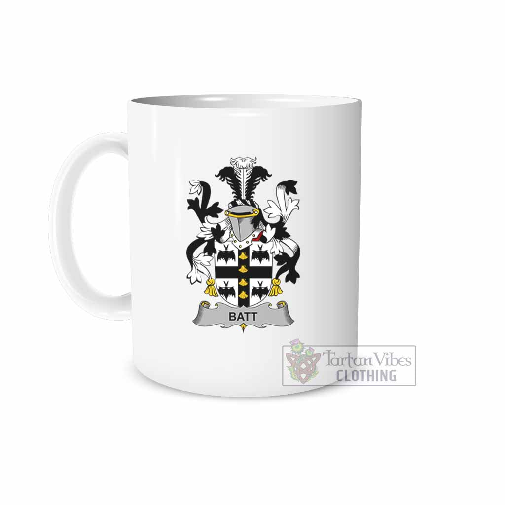 Batt Irish Clan Coat of Arms Ceramic Mug White - 2D-tartanvibesclothing