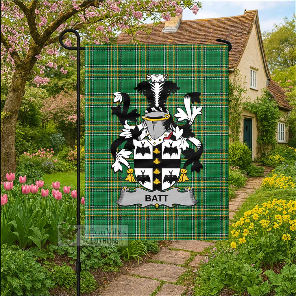 Batt Irish Clan Tartan Flag with Coat of Arms