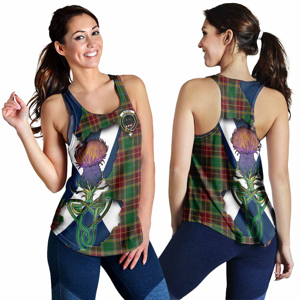 Tartan Vibes Clothing Baxter Tartan Family Crest Women's Racerback Tanks Scottish Thistle Celtic Inspired
