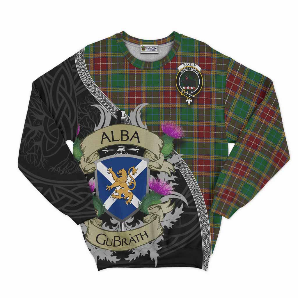 Tartan Vibes Clothing Baxter Tartan Family Crest Sweatshirt Lion Rampant Royal Thistle Shield Celtic Inspired
