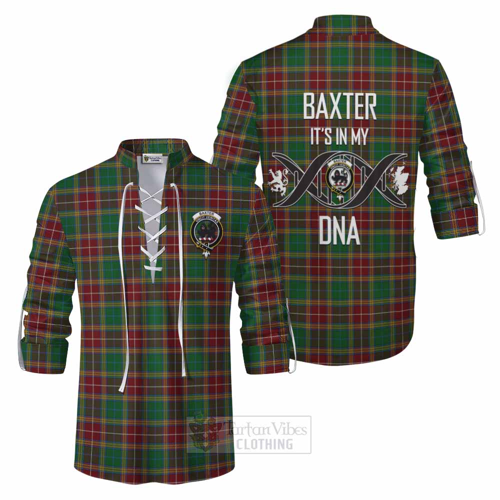 Tartan Vibes Clothing Baxter Tartan Ghillie Kilt Shirt with Family Crest DNA In Me Style