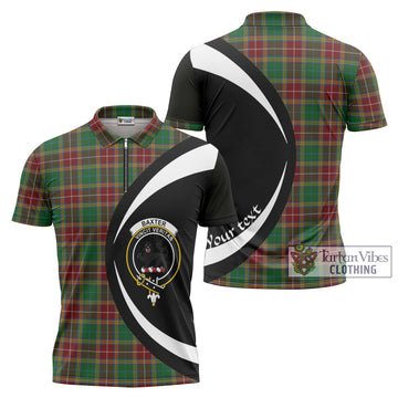Tartan Vibes Clothing Baxter Tartan Zipper Polo Shirt with Family Crest Circle Style