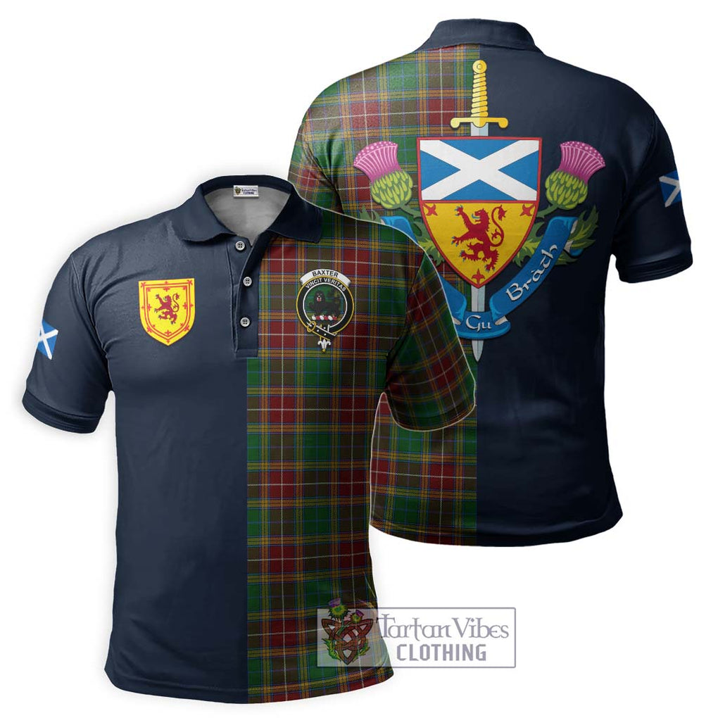 Tartan Vibes Clothing Baxter Tartan Polo Shirt with Scottish Lion Royal Arm Half Style