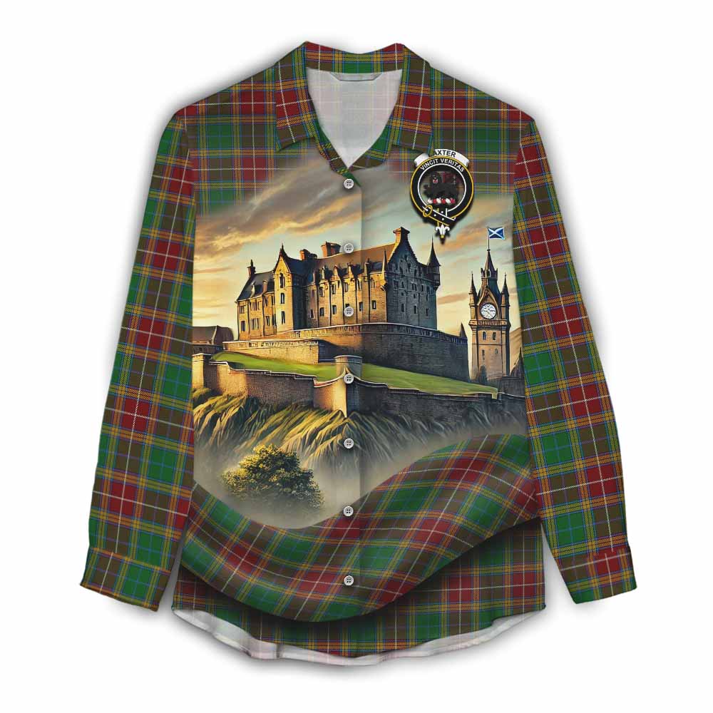 Tartan Vibes Clothing Baxter Tartan Family Crest Women's Casual Shirt with Scottish Ancient Castle Style
