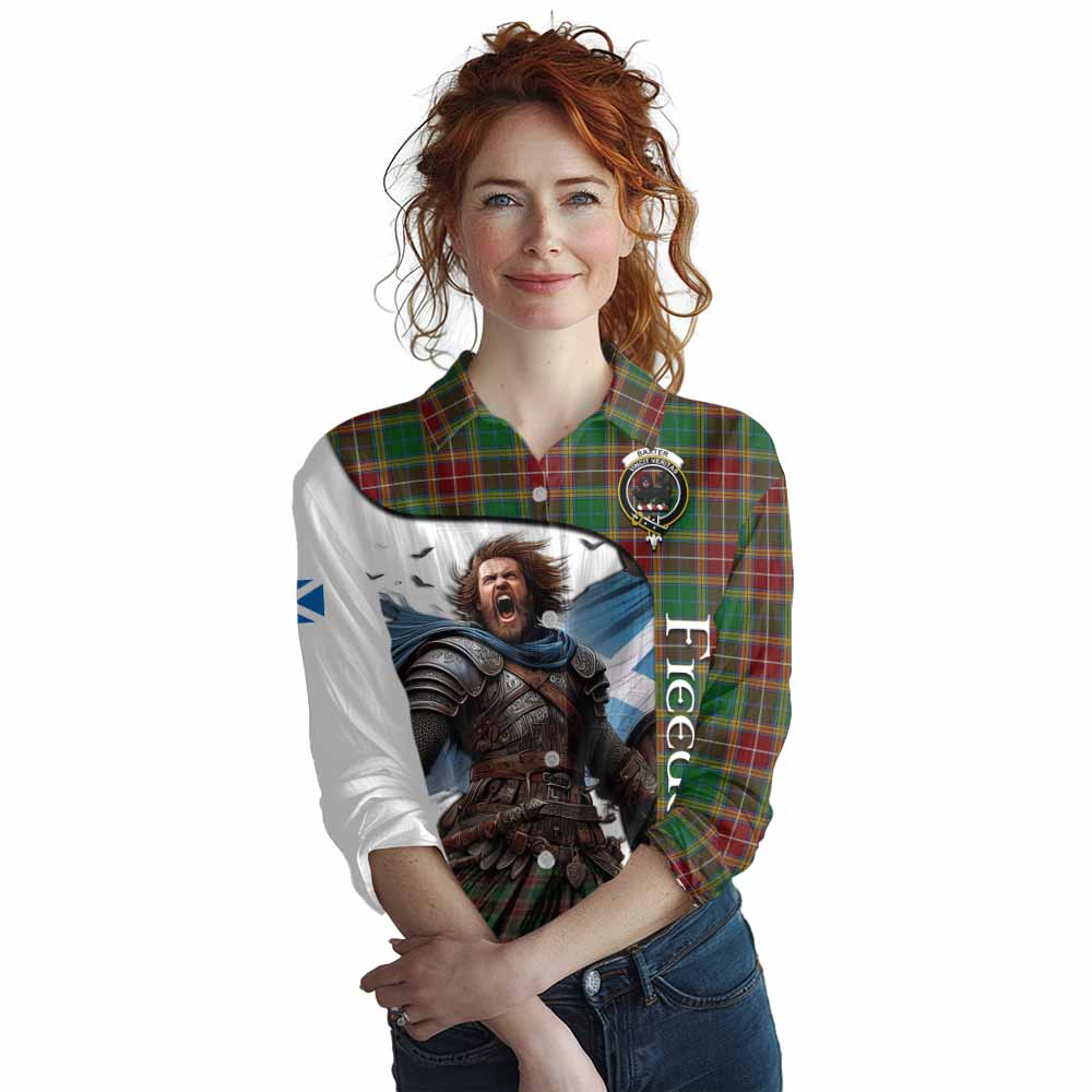 Tartan Vibes Clothing Baxter Crest Tartan Women's Casual Shirt Inspired by the Freedom of Scottish Warrior