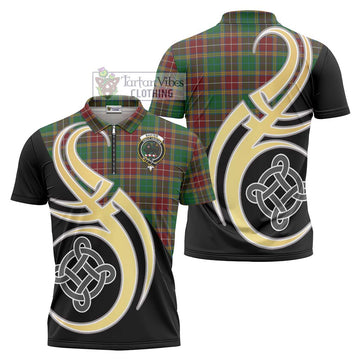 Tartan Vibes Clothing Baxter Tartan Zipper Polo Shirt with Family Crest and Celtic Symbol Style