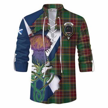 Baxter Tartan Family Crest Ghillie Kilt Shirt Scottish Thistle Celtic Inspired