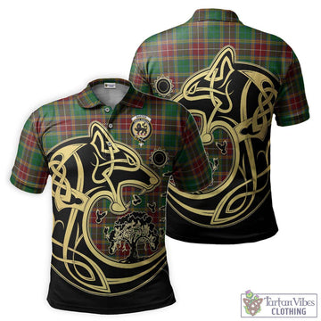 Baxter Tartan Polo Shirt with Family Crest Celtic Wolf Style