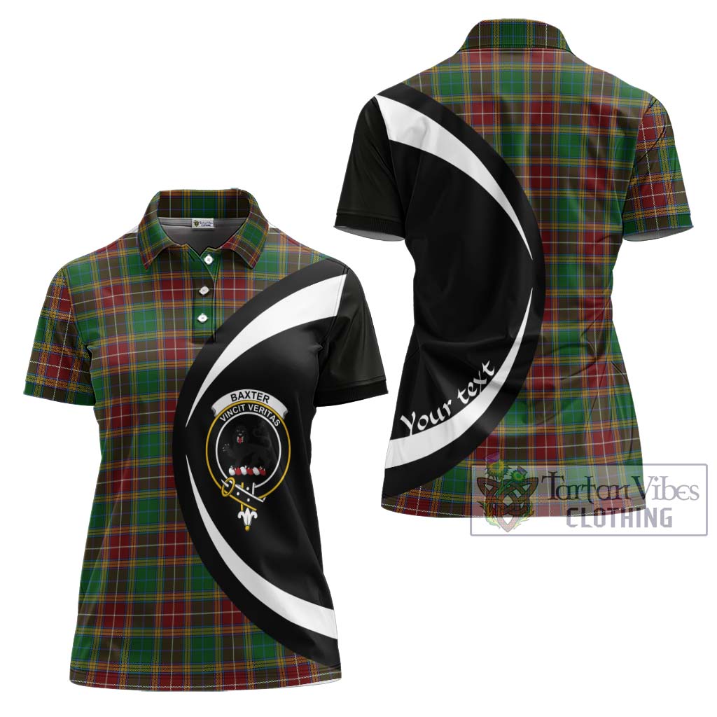Baxter Tartan Women's Polo Shirt with Family Crest Circle Style Women - Tartan Vibes Clothing