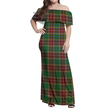 Baxter Tartan Off Shoulder Long Dress Women's Dress - Tartanvibesclothing