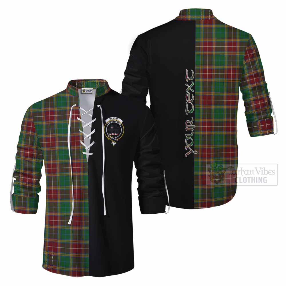 Tartan Vibes Clothing Baxter Tartan Ghillie Kilt Shirt with Family Crest and Half Of Me Style