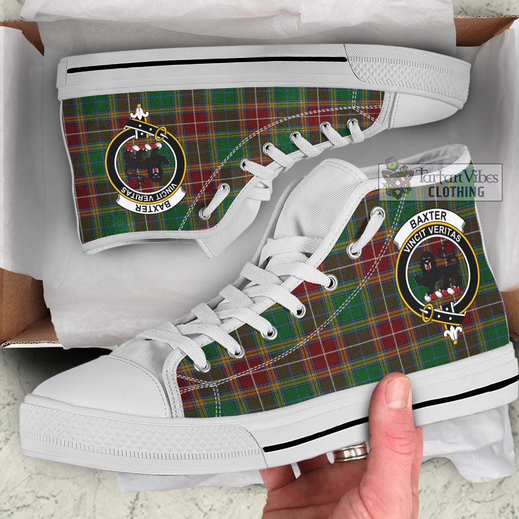 Tartan Vibes Clothing Baxter Tartan High Top Shoes with Family Crest