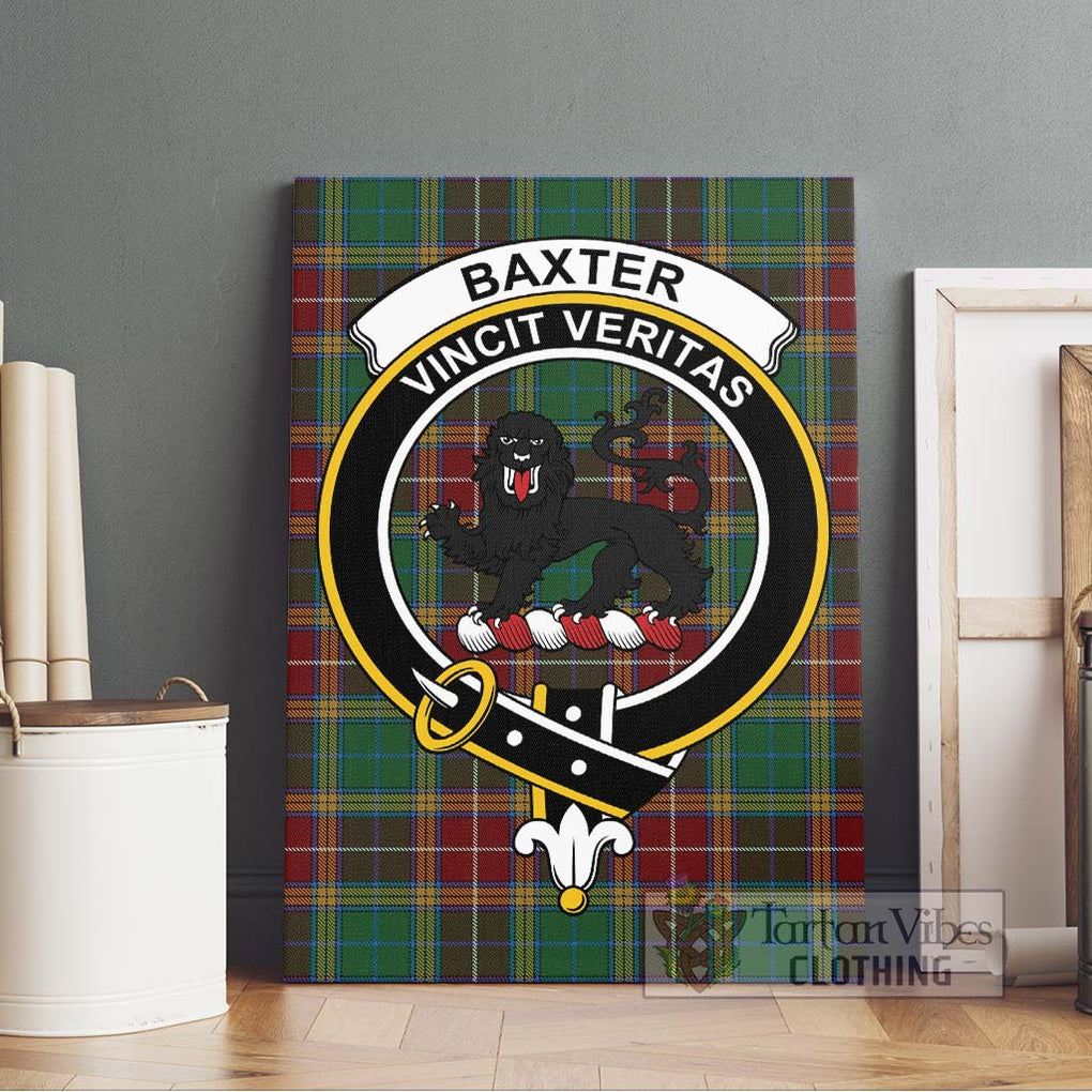 Baxter Tartan Canvas Print Wall Art with Family Crest Without Frame - Tartan Vibes Clothing