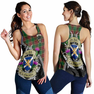 Tartan Vibes Clothing Baxter Tartan Family Crest Women's Racerback Tanks Lion Rampant Royal Thistle Shield Celtic Inspired