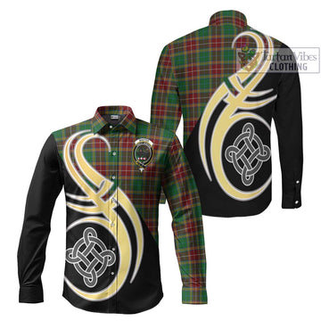 Baxter Tartan Long Sleeve Button Shirt with Family Crest and Celtic Symbol Style Men's Shirt S - Tartan Vibes Clothing