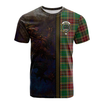 Baxter Tartan Family Crest Cotton T-shirt Alba Gu Brath Be Brave Lion Ancient Style