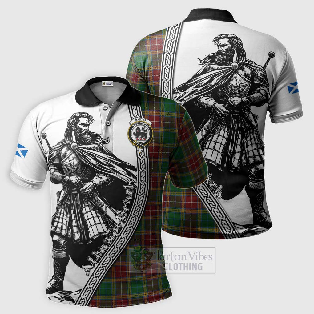 Tartan Vibes Clothing Baxter Tartan Clan Crest Polo Shirt with Highlander Warrior Celtic Style