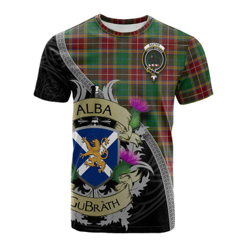 Baxter Tartan Family Crest Cotton T-shirt Lion Rampant Royal Thistle Shield Celtic Inspired