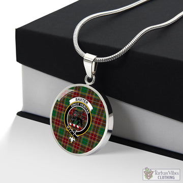 Baxter Tartan Circle Necklace with Family Crest