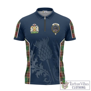Tartan Vibes Clothing Baxter Tartan Zipper Polo Shirt with Family Crest and Scottish Thistle Vibes Sport Style