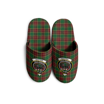 Baxter Tartan Home Slippers with Family Crest