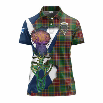 Baxter Tartan Family Crest Women's Polo Shirt Scottish Thistle Celtic Inspired