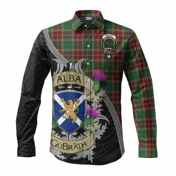 Baxter Tartan Family Crest Long Sleeve Button Shirt Lion Rampant Royal Thistle Shield Celtic Inspired