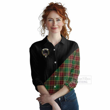 Tartan Vibes Clothing Baxter Tartan Women's Casual Shirt with Family Crest and Military Logo Style