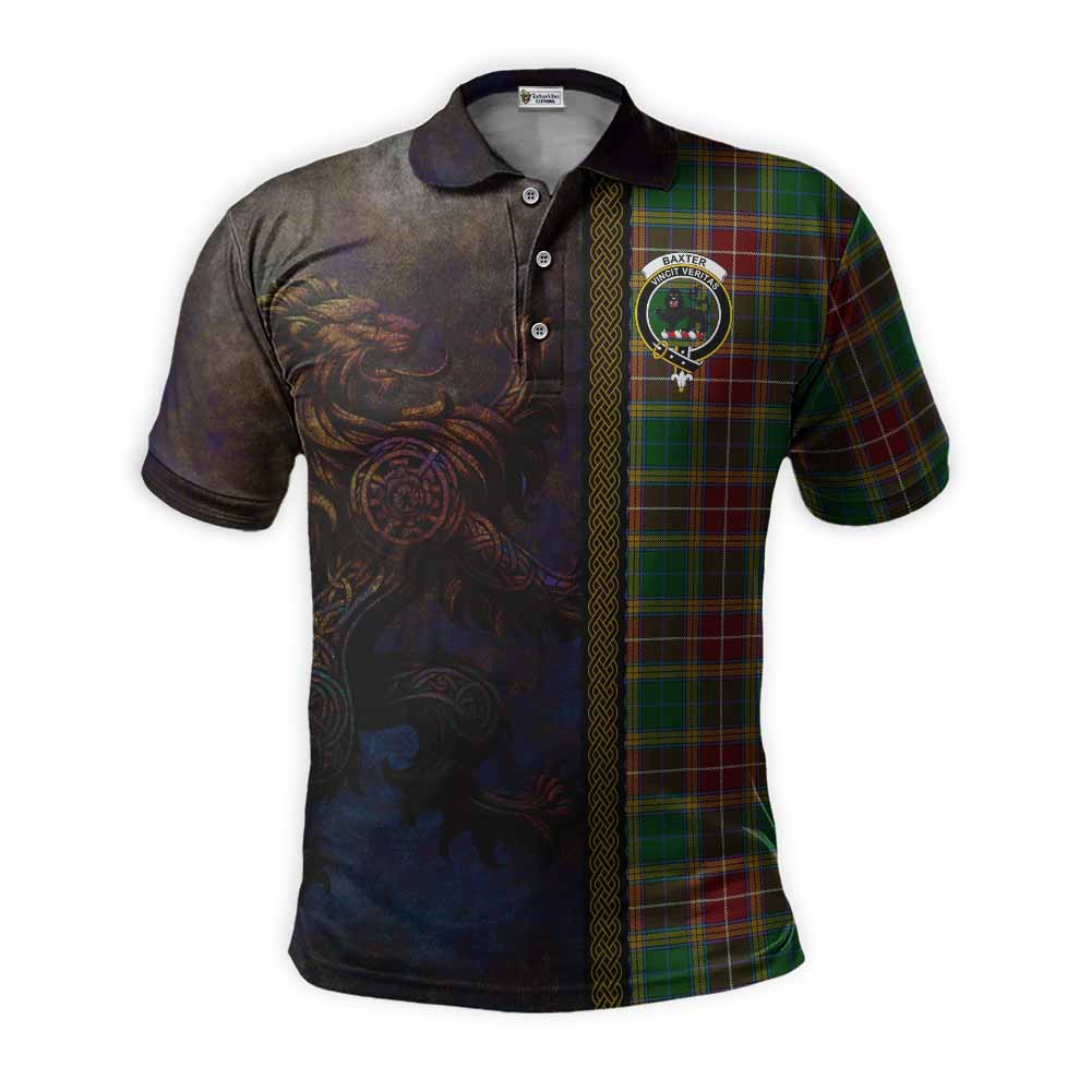 Tartan Vibes Clothing Baxter Tartan Family Crest Polo Shirt Alba Gu Brath Be Brave Lion Ancient Style