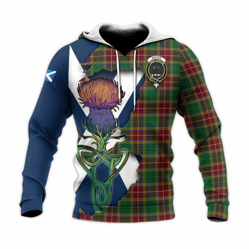 Baxter Tartan Family Crest Knitted Hoodie Scottish Thistle Celtic Inspired
