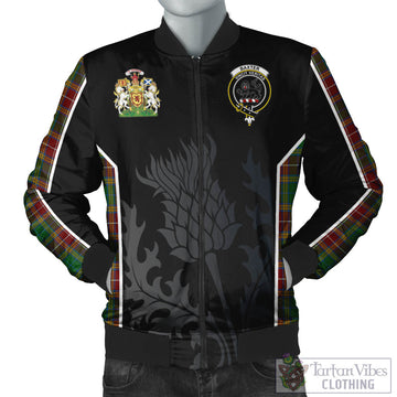 Baxter Tartan Bomber Jacket with Family Crest and Scottish Thistle Vibes Sport Style