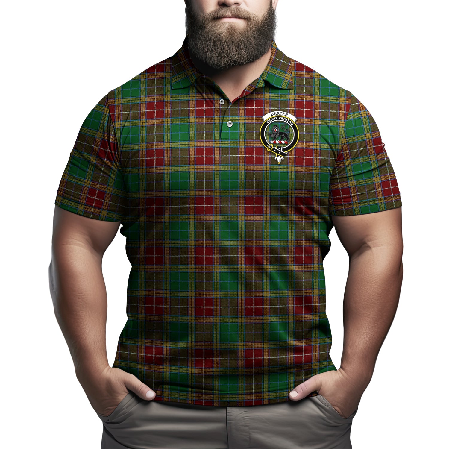 Baxter Tartan Men's Polo Shirt with Family Crest - Tartanvibesclothing