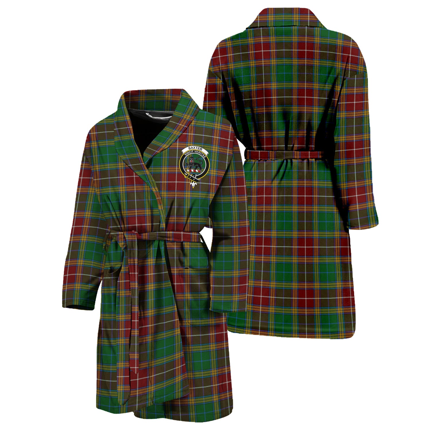 Baxter Tartan Bathrobe with Family Crest Unisex S - Tartan Vibes Clothing